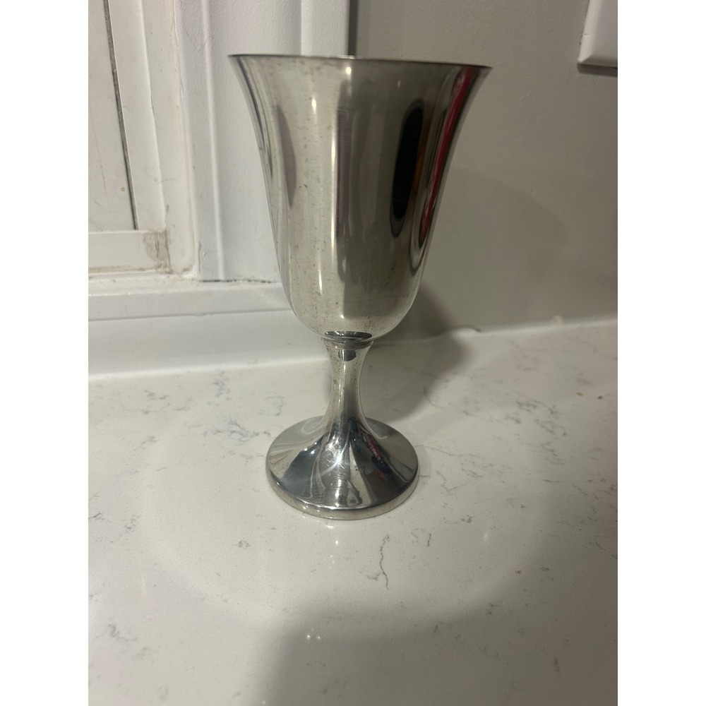 Boardman Colonial Pewter Goblet Vintage Silver Tone Pedestal Chalice Cup‎